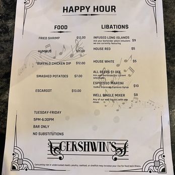 Gershwin's - Happy hour - New American Near Me - Norfolk, Virginia Gershwin's - Happy hour - New American Near Me - Norfolk, Virginia