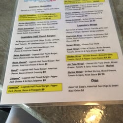 Legends South - Menu