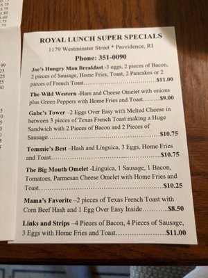 Menu photo 1 Royal Lunch Providence, RI