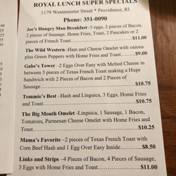 Royal Lunch - Menu
