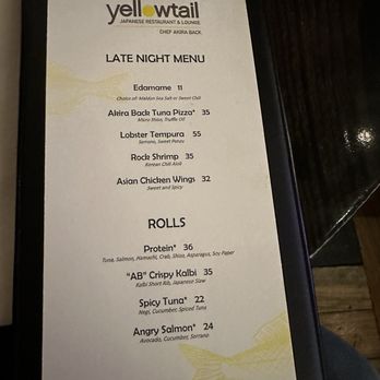 Yellowtail Japanese Restaurant & Lounge - Late Night Menu (March 2024) - Japanese Near Me - Las Vegas, Nevada Yellowtail Japanese Restaurant & Lounge - Late Night Menu (March 2024) - Japanese Near Me - Las Vegas, Nevada