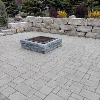 Blue Isle Landscaping - Linear wall and fire pit in sturgeon county - Landscaping Near Me - Edmonton, Alberta Blue Isle Landscaping - Linear wall and fire pit in sturgeon county - Landscaping Near Me - Edmonton, Alberta