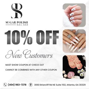 Sugar Polish Nail Bar - Business hours: Mon to Friday: am -7pm Saturday: 9:30am-7pm Sunday: 11 am- 5pm - Nail Salons Near Me - Atlanta, Georgia Sugar Polish Nail Bar - Business hours: Mon to Friday: am -7pm Saturday: 9:30am-7pm Sunday: 11 am- 5pm - Nail Salons Near Me - Atlanta, Georgia