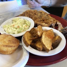 Breaded pork chop.