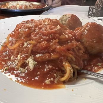 Luigi's - Spaghetti w/ Meat Sauce and Two Meatballs - Italian Near Me - Skiatook, Oklahoma