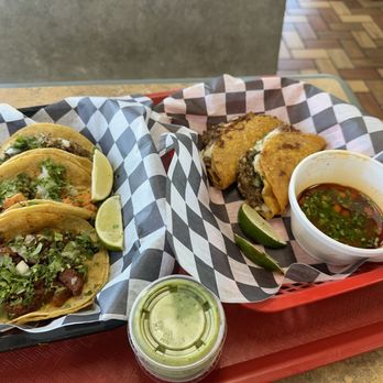 Dos Hermanos Express - Tacos birria and 3 tacos (chicken, pastor, and Barbados) - Mexican Near Me - Ann Arbor, Michigan