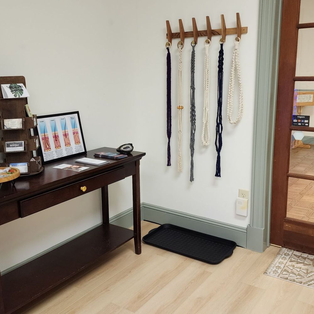 Bare Roots Esthetics - Front door/ macrame hangers - Sugaring Near Me - Yorktown, Virginia