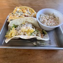 Tacos 4 Life - Bacon Ranch Chicken Taco, Hawaii Grilled Shrimp Taco & Queso Rice