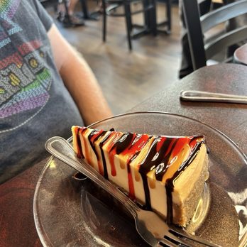 My Little Italy - Cheesecake with raspberry, chocolate, and caramel sauce - Italian Near Me - Sevierville, Tennessee My Little Italy - Cheesecake with raspberry, chocolate, and caramel sauce - Italian Near Me - Sevierville, Tennessee