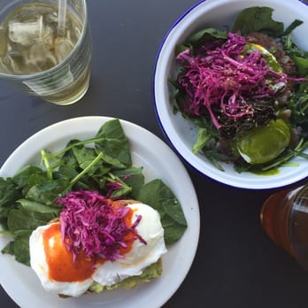 Amara Kitchen - Avocado toast with poached eggs. Rose Ice Tea. Purple eggs. - Coffee & Tea Near Me - Los Angeles, California Amara Kitchen - Avocado toast with poached eggs. Rose Ice Tea. Purple eggs. - Coffee & Tea Near Me - Los Angeles, California