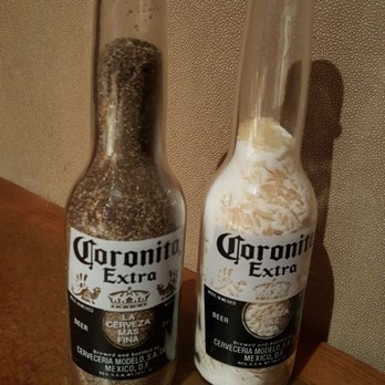 Cabo - They had cute little corona bottles filled with black pepper and salt to put on your food. - Mexican Near Me - Rockville Centre, New York