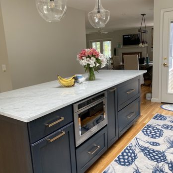 @designREMODEL Baths, Kitchens & More - island with built-in drawer microwave - General Contractors Near Me - Mashpee, Massachusetts @designREMODEL Baths, Kitchens & More - island with built-in drawer microwave - General Contractors Near Me - Mashpee, Massachusetts