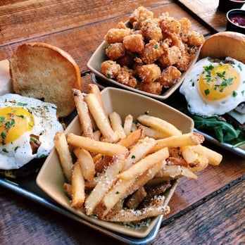 Burger Bench - Truffle Parmesan Fries & Tots, Sunrise Burger & Bench Burger - American Near Me - Escondido, California Burger Bench - Truffle Parmesan Fries & Tots, Sunrise Burger & Bench Burger - American Near Me - Escondido, California
