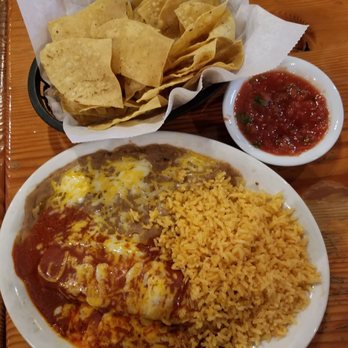 La Tolteca - Chicken enchilada combo (comes with chips & salsa) - Mexican Near Me - Azusa, California
