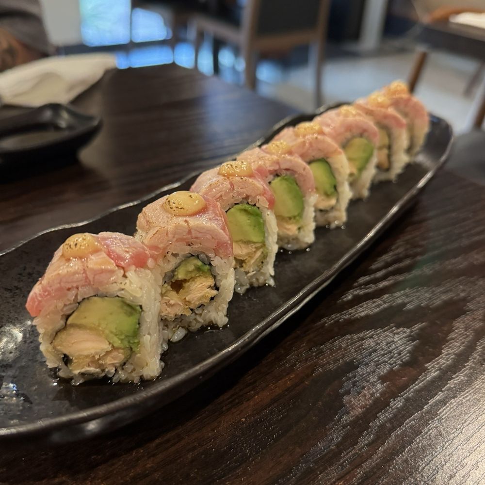 Akashiro - $20 CHUTORO MAKI: (substituted fried fish with fried salmon) very unique, did not enjoy the flavors. Had WAY too much citrus. - Sushi Bars Near Me - Fullerton, California