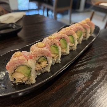Akashiro - $20 CHUTORO MAKI: (substituted fried fish with fried salmon) very unique, did not enjoy the flavors. Had WAY too much citrus. - Sushi Bars Near Me - Fullerton, California