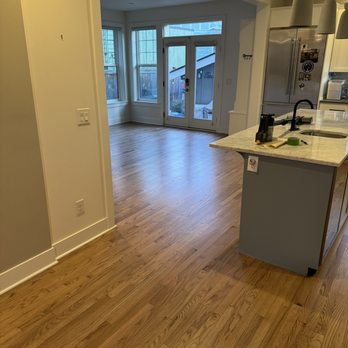 Dallas Watson Flooring - Mid finishing process with changed color - Flooring Near Me - Seattle, Washington