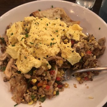 Maplewood Kitchen and Bar - Chicken hash (eggs scrambled instead of over easy) - Breakfast & Brunch Near Me - Cincinnati, Ohio