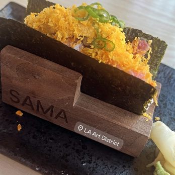 Sama Handroll - Sama Handroll - Toro, truffle uni and salted egg - Japanese Near Me - Los Angeles, California Sama Handroll - Sama Handroll - Toro, truffle uni and salted egg - Japanese Near Me - Los Angeles, California