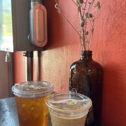 Black tea and lavender latte