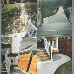 Before and after of our beautiful new walkway!