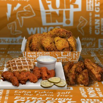 Fukin Wings - banner with branding with different wings options - Chicken Wings Near Me - Miami, Florida