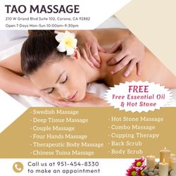 Tao Massage - Walk-in & Appointment Welcome