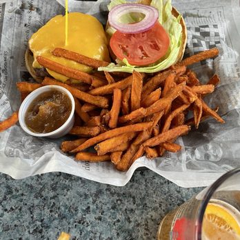Patrick's - Sweet potato fries were good, but the burger was extremely over cooked. Ordered medium and was well done. So disappointed. - American Near Me - Cumberland, Maryland