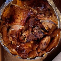 Rotisserie Chicken W/ Yellow Rice and Beans w/ Fried Sweet Plantains