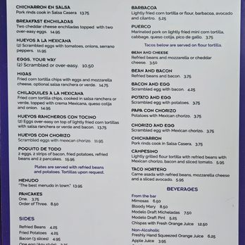 El Mirasol - Breakfast menu - Mexican Near Me - San Antonio, Texas