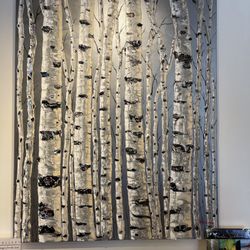 Dzian Gallery - Huge 4x5 foot painting of Aspens by Jennifer Vranes