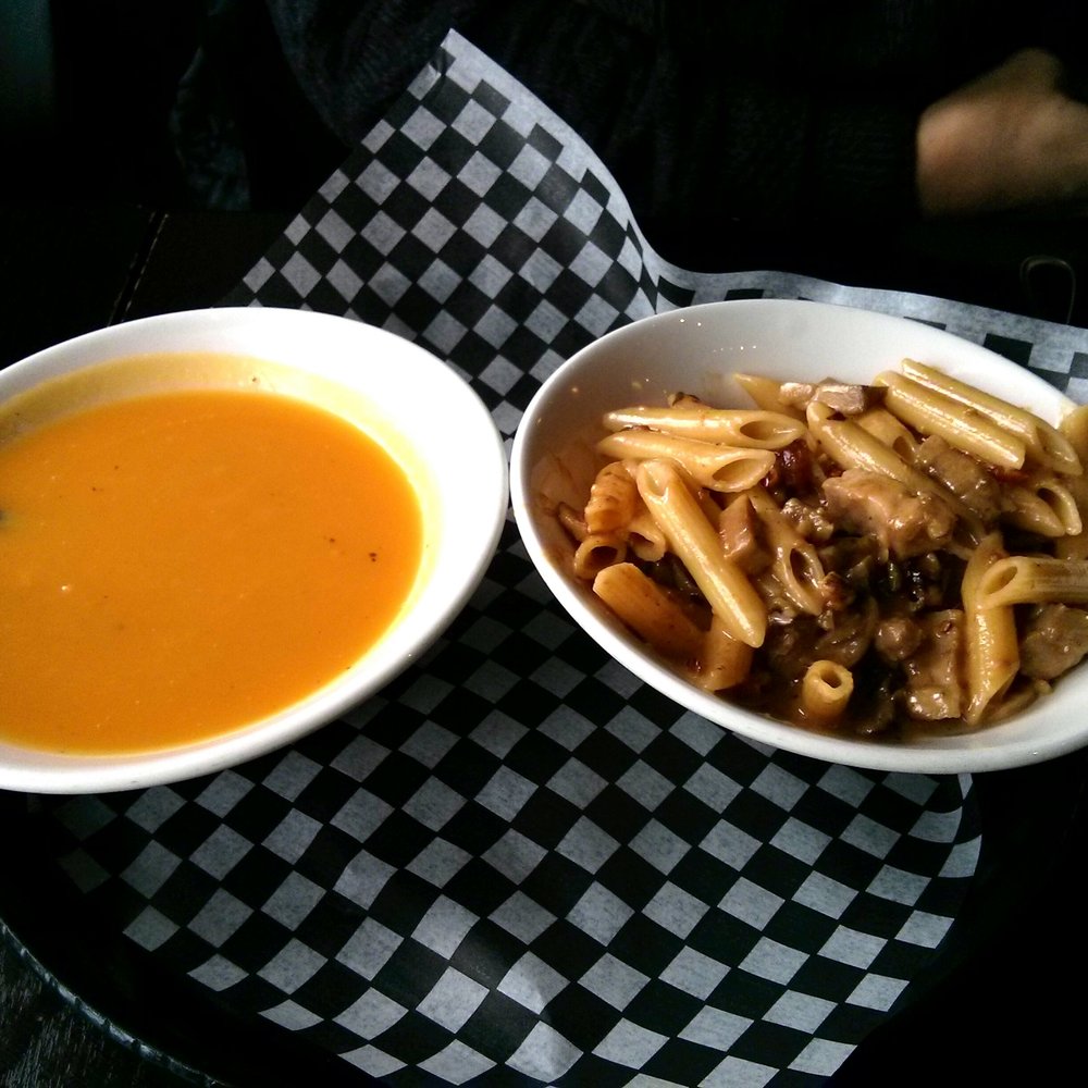 Corrado's Restaurant - Lunch special - half pasta on creme sauce plus squash soup - Italian Near Me - Whitby, Ontario Corrado's Restaurant - Lunch special - half pasta on creme sauce plus squash soup - Italian Near Me - Whitby, Ontario