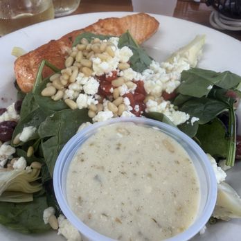 Galuppi's - Greek Salad With Salmon - American Near Me - Pompano Beach, Florida