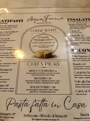 Menu photo 3 Acqua E Farina Chula Vista, CA