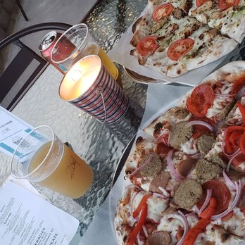 Oval & Ale - Meat lovers and chicken pesto pizza!!! - Pizza Near Me - Hampstead, North Carolina Oval & Ale - Meat lovers and chicken pesto pizza!!! - Pizza Near Me - Hampstead, North Carolina