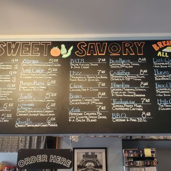 Sofi's Crepes - a menu on the wall - Creperies Near Me - Annapolis, Maryland
