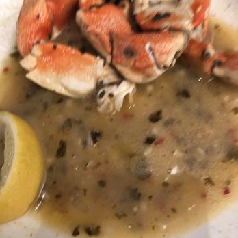 Crabby's Dockside Ft. Pierce - Gross.  Crab is expensive.  Smells like the docks outside.  Tasted terrible.  Made us sick.  Not sure what that sauce is.  Not tasty. - Seafood Near Me - Ft. Pierce, Florida