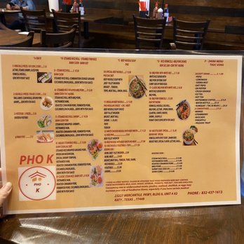 PHO K - Menu - Vietnamese Near Me - Katy, Texas PHO K - Menu - Vietnamese Near Me - Katy, Texas