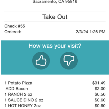 Pizzasaurus Rex - Tip discrepancy between what I remember adding vs what was added (22% tip on takeout) - Pizza Near Me - Sacramento, California Pizzasaurus Rex - Tip discrepancy between what I remember adding vs what was added (22% tip on takeout) - Pizza Near Me - Sacramento, California
