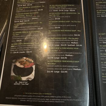 Saigon Cuisine Restaurant - Menu January 2025 - Vietnamese Near Me - Greensboro, North Carolina
