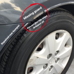 Fix Auto Corona damaged our wheel guard during the repair.