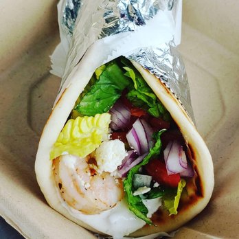 Meraki Kafe - Shrimp pita wrap - Mediterranean Near Me