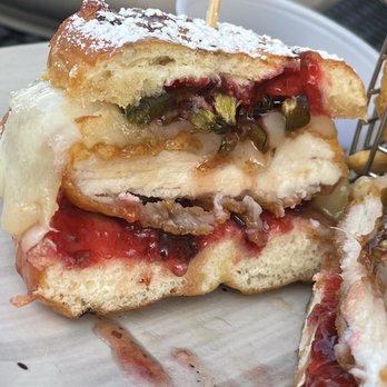 Bonfire Grille - Jelly Donut Chicken Sandwich spicy goodness - New American Near Me - Milford, Connecticut Bonfire Grille - Jelly Donut Chicken Sandwich spicy goodness - New American Near Me - Milford, Connecticut