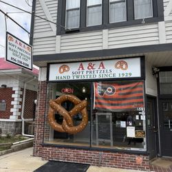 A & A Soft Pretzel Baking - Front of store on White Horse Pike, Oaklyn, NJ