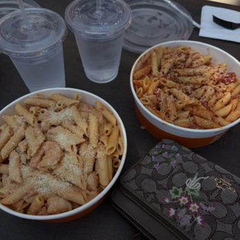 Pastaphony - Penne Shrimp Alfredo and Penne Arrabbiata - Italian Near Me - Anaheim, California Pastaphony - Penne Shrimp Alfredo and Penne Arrabbiata - Italian Near Me - Anaheim, California