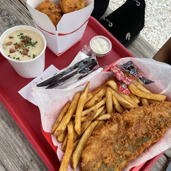 Dune Brothers - Fish and Chips + Clam Cakes/Chowder Combo - New American Near Me - Providence, Rhode Island Dune Brothers - Fish and Chips + Clam Cakes/Chowder Combo - New American Near Me - Providence, Rhode Island