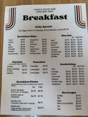Menu photo 1 Country Corner Cafe Ronda, NC