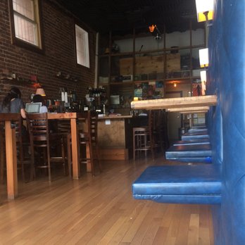 The Social Study - Five 2-person tables attached to a padded wall - Wine Bars Near Me - San Francisco, California The Social Study - Five 2-person tables attached to a padded wall - Wine Bars Near Me - San Francisco, California