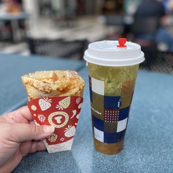 T Swirl Crepe - Mini Lychee Romantic Crepe and Honey Cucumber Iced Tea. The Crêpe was enough to make me happy without being too full. The drink was heaven. - Creperies Near Me - Dover, Delaware T Swirl Crepe - Mini Lychee Romantic Crepe and Honey Cucumber Iced Tea. The Crêpe was enough to make me happy without being too full. The drink was heaven. - Creperies Near Me - Dover, Delaware