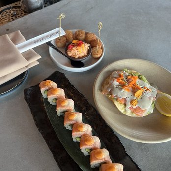 Palo Santo - Salmon roll, tostada salmon guac, salmon crispy rice - New Mexican Cuisine Near Me - Atlanta, Georgia Palo Santo - Salmon roll, tostada salmon guac, salmon crispy rice - New Mexican Cuisine Near Me - Atlanta, Georgia